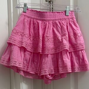 Altard State Pink Ruffled Lace Shorts